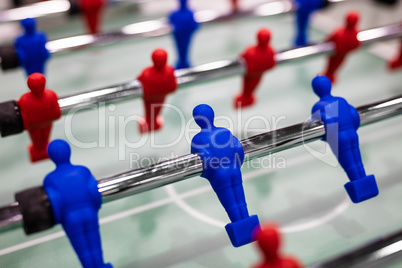 Close up of foosball Table Soccer Game