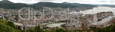 View of the city centre from Mt. Fløyen