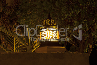 Romantic color oriental lantern photo at night