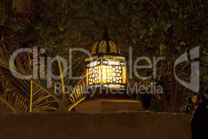 Romantic color oriental lantern photo at night