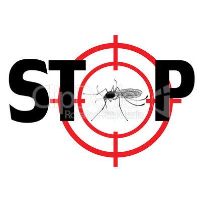 Stop zika virus. Vector qnat mosquto sign illustration