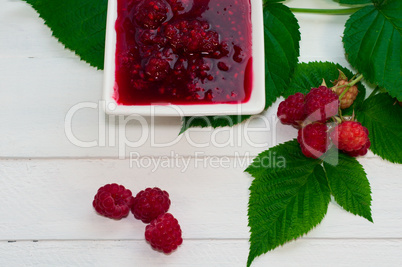 Jam made from fresh raspberries