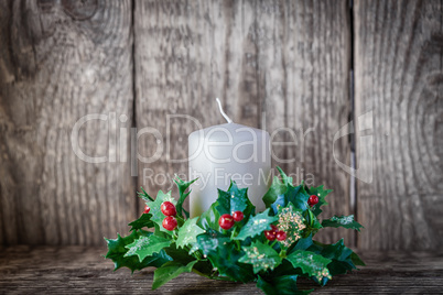 Christmas symbols including Candle