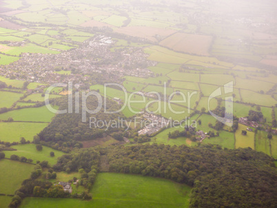 Aerial view of countryside near Bristol