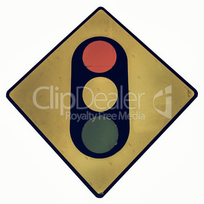 Vintage looking Traffic light sign