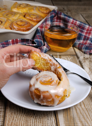 bun of pumpkin with cinnamon