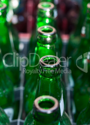 number of empty green glass bottles