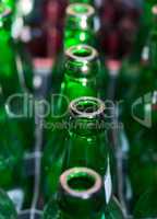 number of empty green glass bottles