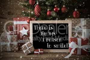 Nostalgic Christmas Tree, Quote Always Reason To Smile, Snowflak