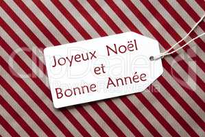 Label On Red Paper, Bonne Annee Means Happy New Year