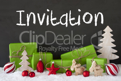Christmas Decoration, Cement, Snow, Text Invitation