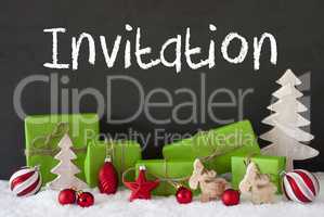 Christmas Decoration, Cement, Snow, Text Invitation