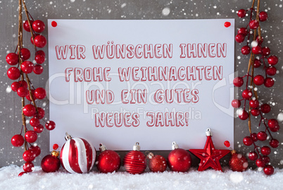 Label, Snowflakes, Christmas Balls, Gutes Neues Means New Year