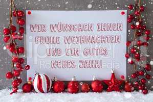 Label, Snowflakes, Christmas Balls, Gutes Neues Means New Year