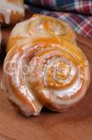 bun of pumpkin with cinnamon in the form of snails