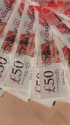 Fifty Pound notes - vertical