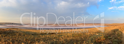 Mud salt lake. Panorama