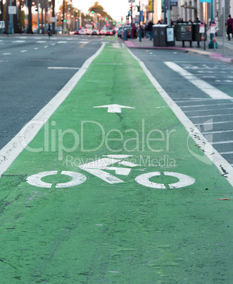 Bike lane painted in green