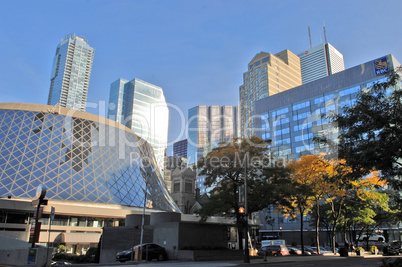 Downtown Toronto with high rises.