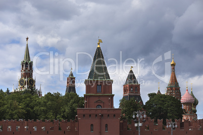 Russia, Moscow, view on Kremlin towers