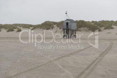 Famous sea cottage Het Drenkelingenhuisje Terschelling on the ne