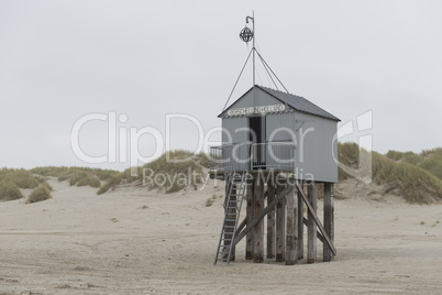 Famous sea cottage Het Drenkelingenhuisje Terschelling on the ne