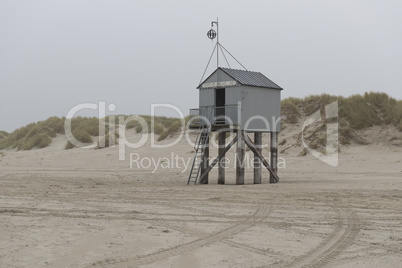 Famous sea cottage Het Drenkelingenhuisje Terschelling on the ne