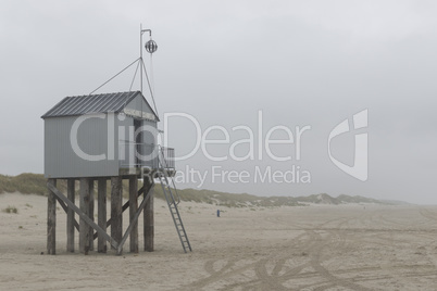 Famous sea cottage Het Drenkelingenhuisje Terschelling on the ne