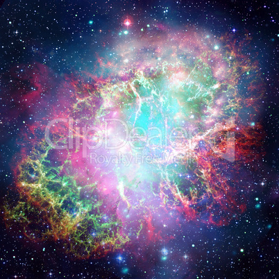 Colorful space nebula. Elements of this image furnished by NASA.