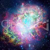 Colorful space nebula. Elements of this image furnished by NASA.