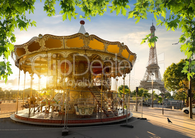 Carousel and  Eiffel tower