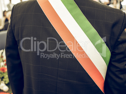 Vintage looking Italian mayor with sash
