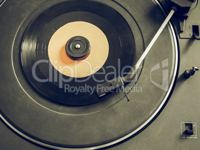 Vintage looking Vinyl record on turntable Vintage looking Vinyl record on turntable