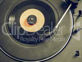 Vintage looking Vinyl record on turntable