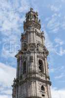 Bell tower of the Clerigos Church in Porto in Portugal