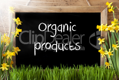 Sunny Spring Narcissus, Chalkboard, Text Organic Products