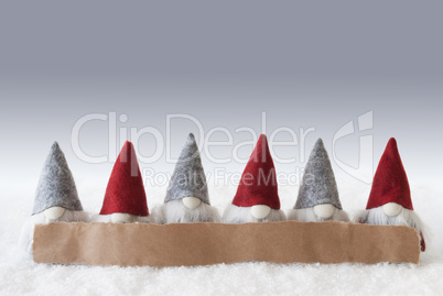 Gnomes, Silver Background, Copy Space
