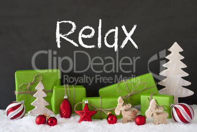 Christmas Decoration, Cement, Snow, Text Relax