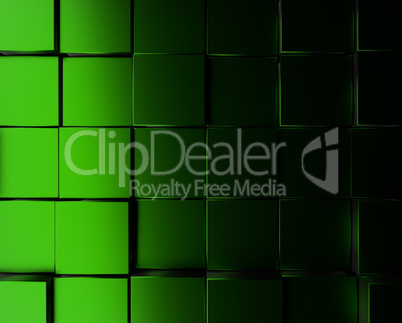 Green metallic cubes background