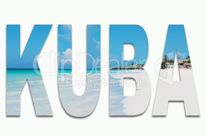 Karibik Strand in Kuba Varadero - Strand in Schrift eingefügt