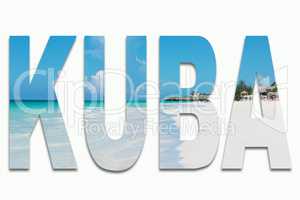 Karibik Strand in Kuba Varadero - Strand in Schrift eingefügt