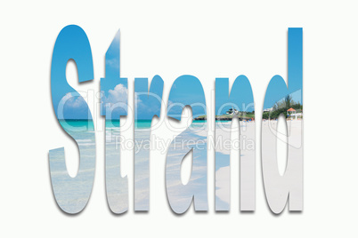 Karibik Strand in Kuba Varadero - Strand in Schrift eingefügt