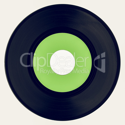 Vintage looking Vinyl record with green label