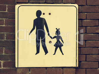 Vintage looking Pedestrian area sign