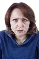 Senior woman with an angry expression
