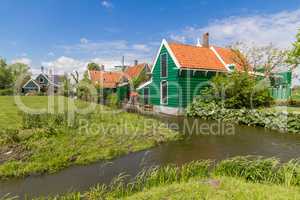 Traditional Dutch windmills at Zaanse Schans, Amsterdam