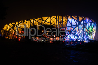 Bird's nest stadium in Beijing Olympic Village