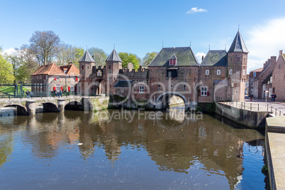 Amersfoort Medieval town wall Koppelpoort and the Eem river