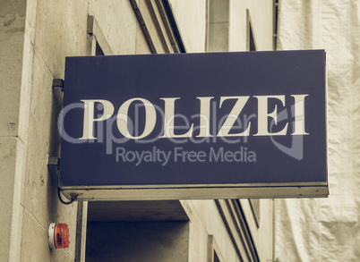 Vintage looking Polizai police sign