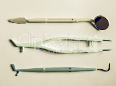 Vintage looking Dentist tools